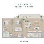 Mamsha Gardens 11 two bedroom + maid